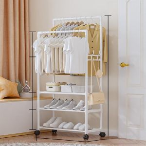 Rak Baju Gantung Pipa Besi Berdiri Stand Hanger Display Butik Bazar / Gantungan Baju Tas / Jemuran Pakaian Serbaguna Rack Donna