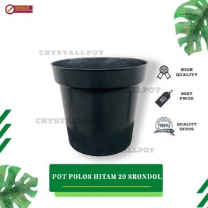 Pot Bunga Tanaman Plastik Polos Tinggi 20 Hitam - SRONDOL 20 HITAM