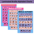Laminated Braille Charts for Kids, Learners and Teachers. 