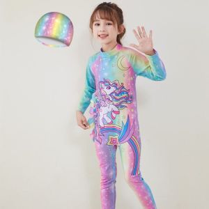 BAJU RENANG TERUSAN SET ANAK CEWEK DENGAN TOPI BAHAN TEBAL BANYAK MOTIF LUCU SWIM SUIT