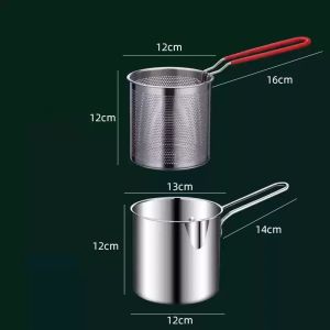 Periuk Goreng Mini Deep Fryer Pot Stainless Steel 304 Kuali Jimat Minyak Dengan Bakul Penapis Dapur Gas