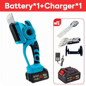 เครื่องตัดแต่งพุ่ม 2อิน1 กรรไกรตัดหญ้าไร้สาย เครื่องตัดแต่งพุ่มไม้ Electric Hedge Trimmer แบต 48V กรรไกรป้องกันความเสี่ยงสนามหญ้า ใบมีดเหล็กแมงกานีสคู่การตัดระนาบ/หน้าเอียง/แบบกลม/รูปทรงบอล
