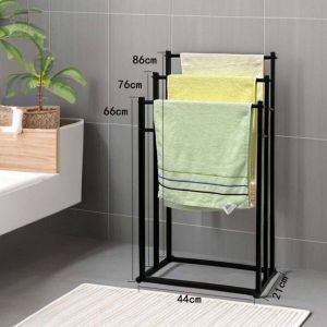 3 Layer Towel Rack Thickened Towel Rack Standing Clothes Drying Rack Towel Holder Organizers for Bathroom Balcony