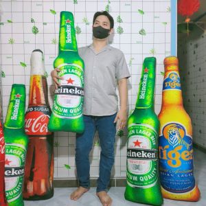 GỐI ÔM CHO BÉ GỐI 3D HÌNH CHAI BIA SIZE LỚN VẢI NHUNG MỀM MỊN GÒN MỀM HÀNG VIỆT NAM