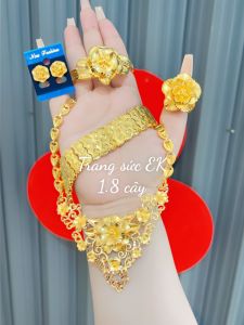 Set bộ trang sức cưới chuẩn 24.k kèm hộp nhung E.69