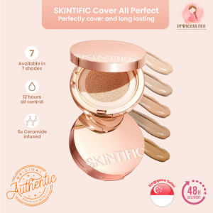SKINTIFIC Cover All Perfect Cushion High Coverage Poreless Flawless Foundation 24H Long-lasting SPF35 PA++++