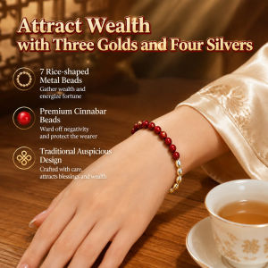 Zodiac Cinnabar Bracelet Lucky Charm with Seven Beads for Prosperity and Protection