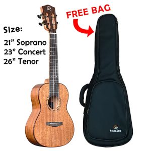 REALSUN (AS/AC/AT100) Ukulele Guitar Murah (21 23 26 inch 寸) Soprano/ Concert/ Tenor Ukelele Gitar + String 烏克麗麗尤克里里