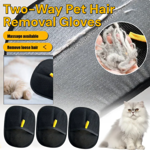 Two-Way Pet Static Hair Removal Gloves Double Side Pet Grooming Gloves Pet Lint Remover Sticking Cat Hair Gloves