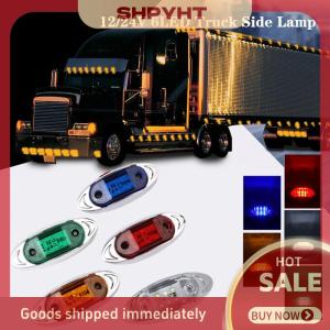 SHPYHT ไฟสัญญาณ6LED อัตโนมัติ12V 24V 1ชิ้นไฟเลี้ยวข้างรถบรรทุกโคมไฟอเนกประสงค์กันน้ำกว้าง