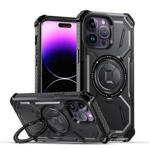 Rugged Military Cover with Lightweight Sporty Design Slim Shockproof Drop Protection Bumper Case Magsafe Magnetic Stand Kickstand Ring Holder Case For iPhone 16 Pro Max 15 Pro Max iphone 14 Pro Max iphone 13 iphone 11 / iphone 12 Pro Cover