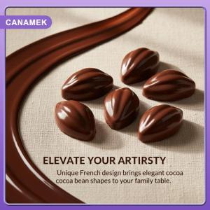 【CANAMEK】 NonStick 6 Hole Cocoa Pods Silicone Mousse Mold for Making French Dessert Pudding Cake in Kitchen Bakeware Accessories