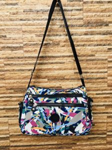 MustHaveIt Famous Trendy Fashion Keep Ling Semi Rectangular Colorful Nylon Printed Crossbody Bag for Women Everyday Use
