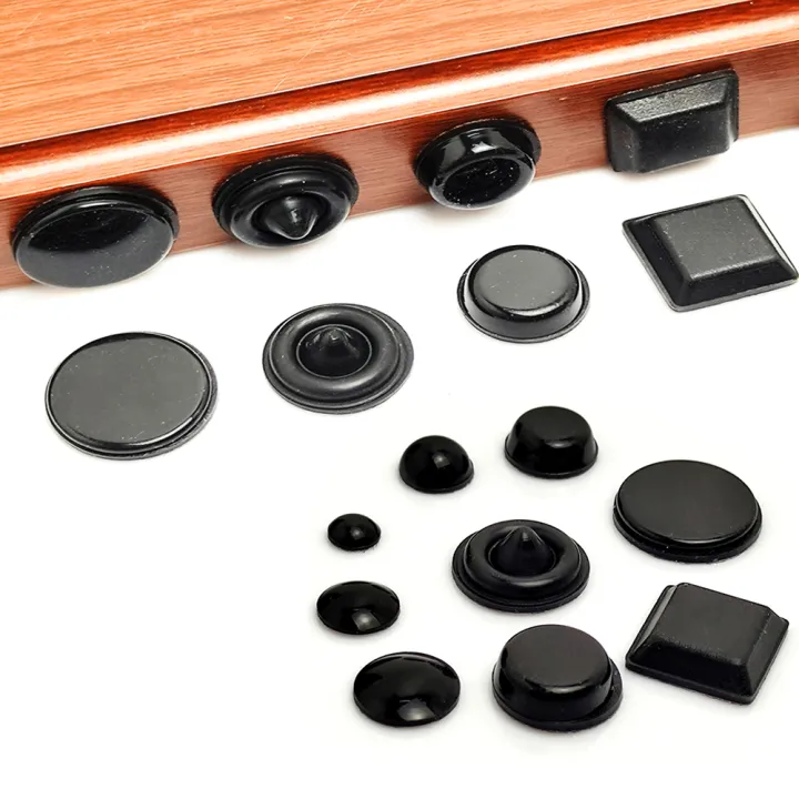 50pcs Black Rubber Feet, Cupboard Stoppers, Bumper Pads Adhesive Buffer  Pads Cabinet Door Bumpers for Furniture Kitchen Bathroom Office, x 2mm 