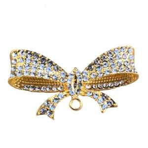 Elegant Crystals Bowknot Brooch Alloy Accessory for Women Gift