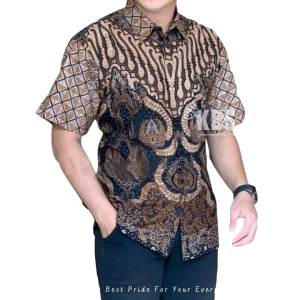 KEMEJA BATIK PRIA FULL FURING  LENGAN PENDEK&PANJANG MOTIF WIRADITYA BAHAN KATUN CABUT SRAGENAN