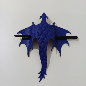 SWEET Carved Dragon Medieval Leather Dragon Hair Stick With Wooden Stick Gothic Flying Dragon Wing Hair Accessory Unique Knight Themed Fairy Tale Dragon Hair Pin Halloween