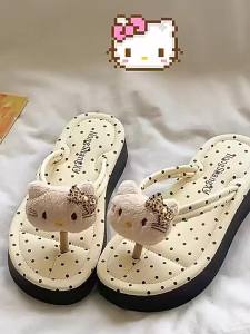 [Free Shipping] New stylish polka dot cat flip-flops for women super soft and durable for beach vacations and outdoor use