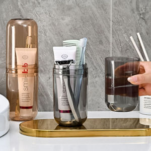 Transparent Toothpaste Toothbrush Storage Box Portable Mouthwash Cup Travel Toothbrush Holder Travel Supplies