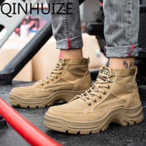 QINHUIZE New safety boots anti-smashing and anti-piercing breathable lightweight steel toe protective work boots for men and women
