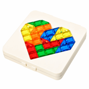 VERIDIAI Nhiều hình dạng Đồ chơi Tangram thông minh Montessori Hai  Đồ chơi huấn luyện tư duy logic Đồ chơi mini bỏ túi Hình trái tim Câu đố hình học Trẻ em