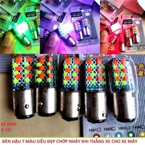 Đèn hậu led Stop xe máy chớp nháy F1 hiệu ứng 7 màu cực đẹp độ các loại xe phụ kiện đồ chơi xe máy