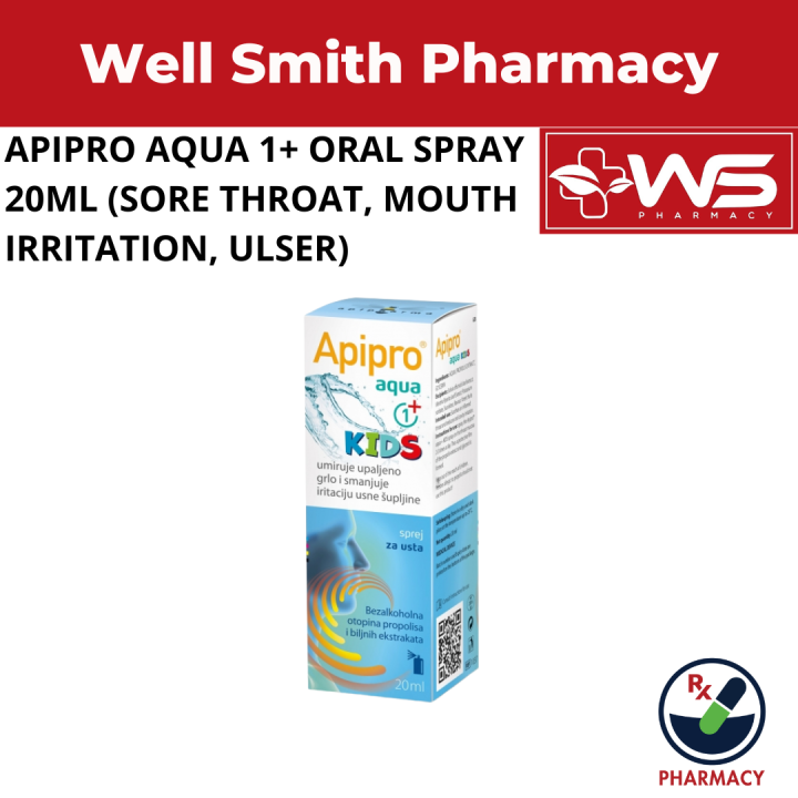 APIPRO AQUA 1+ KIDS SPRAY 20ML (MANGO/PEPPERMINT FLAVOUR) (SORE THROAT
