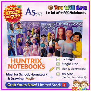 Buku Nota Kanak Kanak A5 4pcs RM7.99 Notebook Cute Cartoon Rabbit Bear Panda School Exercise Book Kids 32 Pages 儿童笔记本