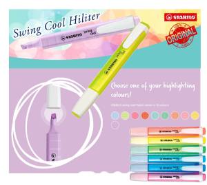 Stabilo Swing Cool Highlighter Fluorescent Pastel Colors (Pen hiliter)