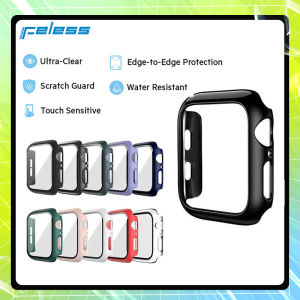 feless เคส Smart Watch เคสแอปเปิ้ลวอช+ฟิลม์กระจกในตัว Case กันนํ้าสำหรับ Apple Watch Serie7 6 SE 5 4 3 2 1กรณี IWatch 38/40/41/42/44/45มม กันชนป้องกันหน้าจอนาฬิกา