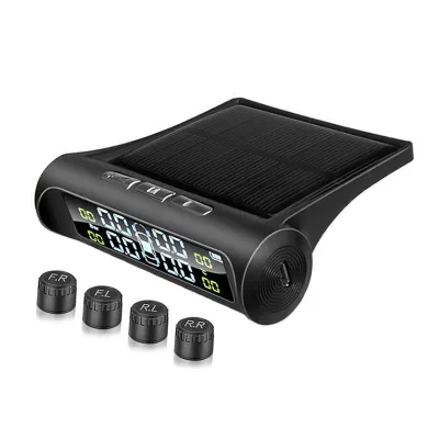 [COD] SOARFLY TPMS T12 Monitor Tekanan Ban Alarm Pengukur Mobil Tire Layar Monitor System LCD Solar Power pemantauan tekanan ban