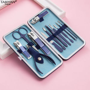 7/10/12/18Pcs/Set Royal Blue Stainless Steel Manicure Pedicure Tool Kits Nail Personal Care Salon Cuticle Nipper Clipper Cleaning Tools