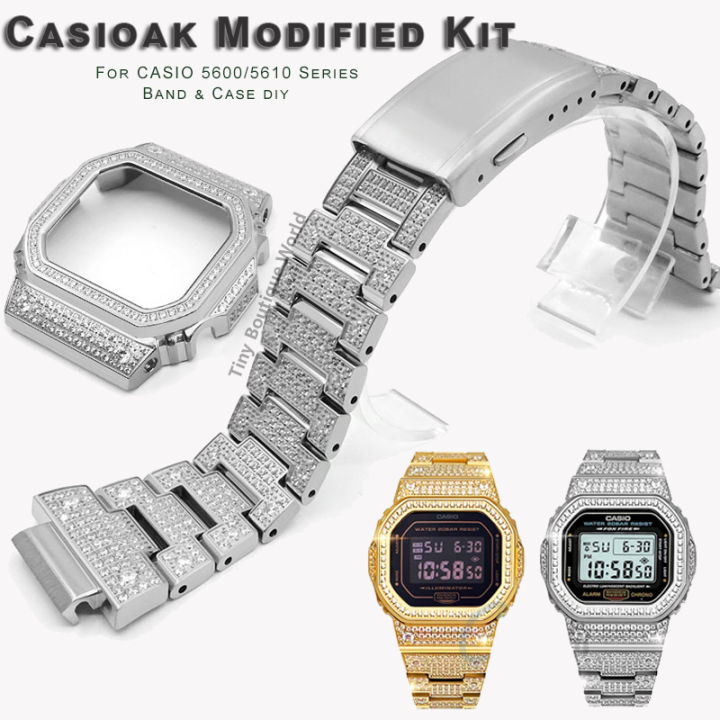For G-SHOCK Diamond Mod Kit Case Frame Band Stainless Steel