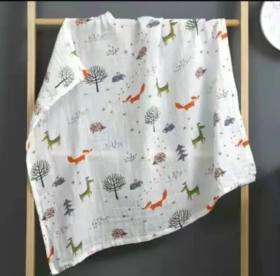 ผ้าห่อตัวมัสลินขนาด60x60 ซม. ผ้าอ้อมเด็กแรกเกิด ผ้าห่มเด็ก Muslin Swaddles(100%cotton)