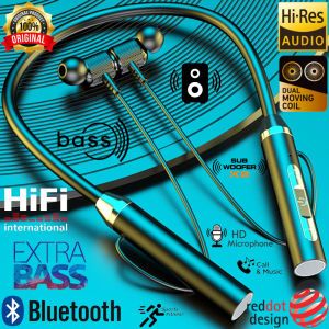 Bluetooth Earphone Wireless Earbuds with Microphone 9D Stereo Bass In-Ear Earphones Neckband Bluetooth Headset with Mic Sports Headset with Magnetic Noise Cancelling Headphone with Big Battery Fon Telinga Bluetooth Tanpa Wayar 蓝牙耳机 耳機無線