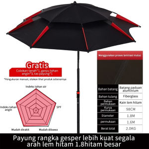 JT Fishing Umbrella Payung Pancing Wisata Usaha Serba Guna Super Lebar Praktis Tahan Panas Dingin 260 cm