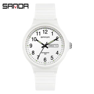 SANDA 6060 New Top Brand Ladies Watch Fashion Simple Style Waterproof Electronic Ladies Watch Black Casual Watch for Girls