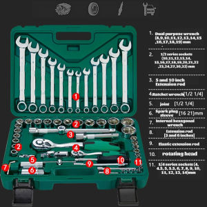 【COD】 61 PCS Tools Set for Car Motorcycle Bike Socket Wrench  Household Multifunctional Tools