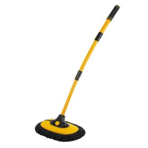 【SKIT SG】2-in-1 Car Cleaning Brush Car Wash Brush Telescoping Long Handle Cleaning Mop Chenille Micro Fiber Broom Car Cleaning Tool Care Kit Car Wash Mop Chenille Three-Section Telescopic Special Brush Soft Hair Cleaning Car Washing Tool Extendable Pole