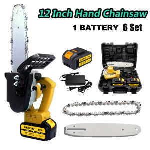 KEELAT 6"/12" Chain Saw Cordless with Battery Electric portable and ChainSaw Wood Cutter Power Saws