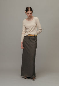 [Korean brand] - Charming slim wool cut out knit - Vanilla knit