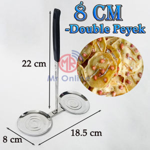 Traditional Stainless Steel Acuan Rempeyek Tempeyek Mould Kuih Peyek Ladle Tool (8cm & 10cm)| Acuan Kuih Rempeyek Kacang