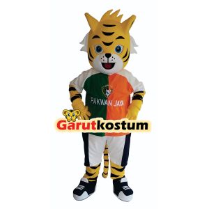 Kostum maskot badut macan kuning setelan dewasa lucu