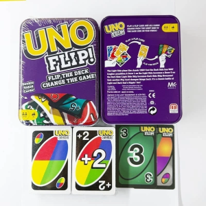 [SG Ready Stock]UNO Card Game Tin Box Classic/Flip/No Mercy Family Party Playing Cards Portable Travel Game Metal Box