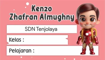 EDISI SUPERHERO STIKER LABEL MATA PELAJARAN CUSTOM NAMA ANAK STIKER TEMPEL BUAT BUKU TULIS