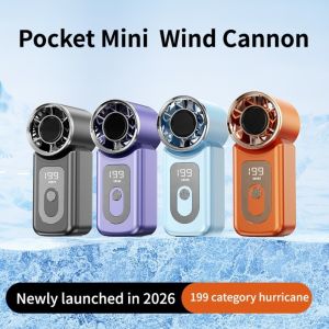 MINIFELE 262 USB Rechargeable Handheld Turbo Fan Long Endurance High Speed Summer Fan Portable LED Display Mini Handheld Fan Outdoor