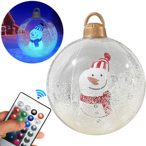23.6 Inch Large Ball Hanging Ornaments with LED Light Christmas Tree Ball Decorations with Remote Control Party Favors