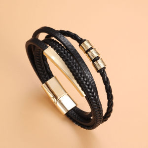 Fashionable and sophisticated womens accessories: magnetic clasp silicone faux leather cord bracelet unique and creative jewelry available in stock