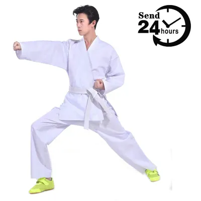 Carlanisa White Belter Karate Uniform Set Sportwear Taekwondo Karate Martial Arts Costume White MMA Clothes