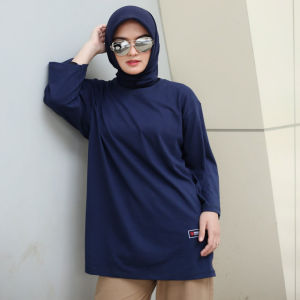 Baju Kaos Oversize Wanita Basic Oversized Top Kaos Polos NonBusui Hijab Friendly Lengan 7/8 forever